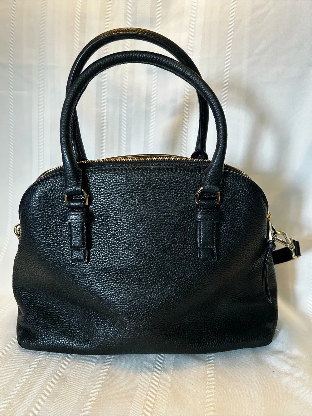 Kate Spade New York Jackson Street Lottie Satchel Purse Crossbody Black Leather